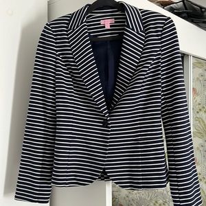 Lilly Pulitzer woman’s cotton navy & white stripped blazer with lining